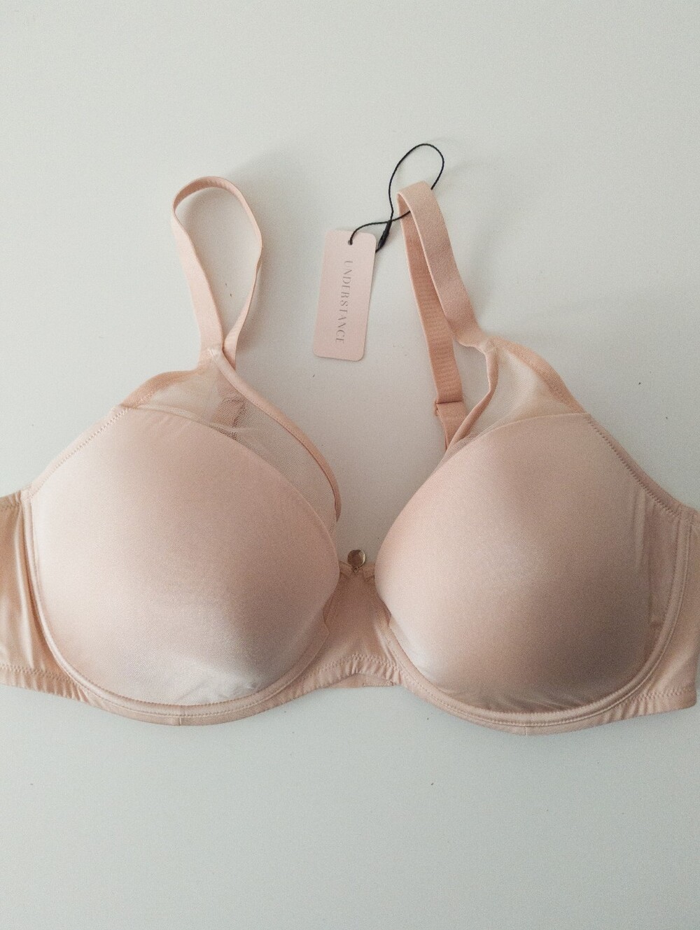 Understance Mesh Contour Flexwire Plunge Bra Champagne Beige Nude 40DD NWT